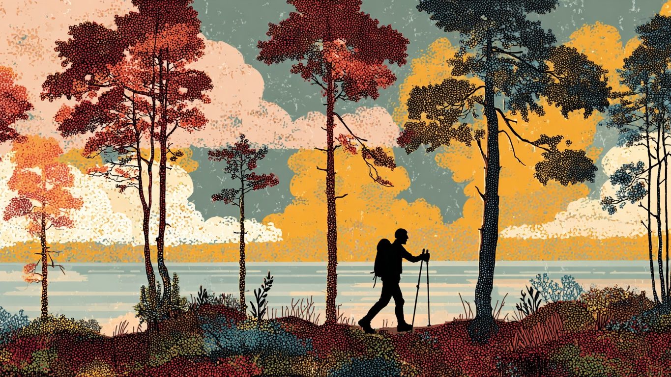 Скандинавская хотьба теренировка